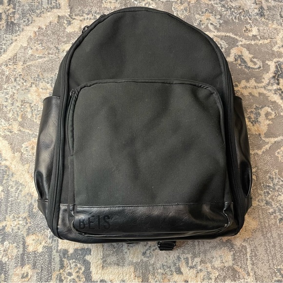BEIS Sleek Black Travel Backpack - Picture 1 of 15